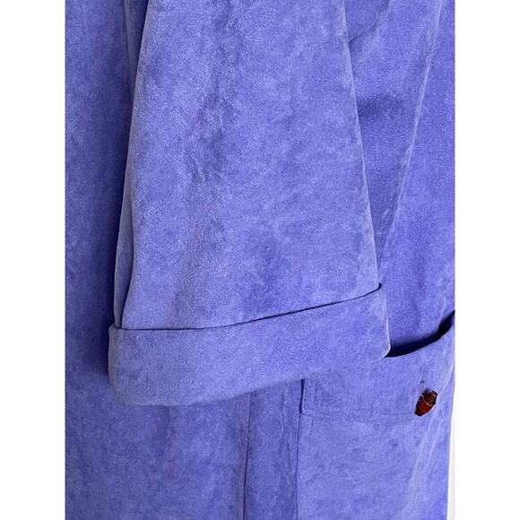 Vintage Anjac Jack Needleman Purple Midi Dress Wood Buttons - Picture 5 of 9